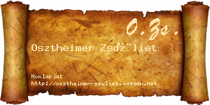 Osztheimer Zsüliet névjegykártya